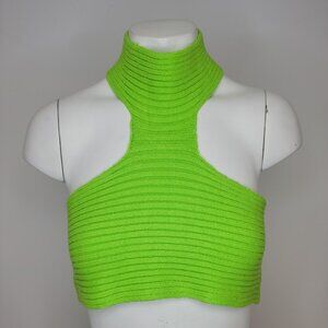 Urban Outfitters Crop Sweater Top High Neck Green Size Medium NWT